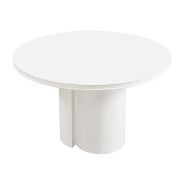 TOV Elora 47" Lacquer Round Dining Table White