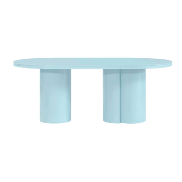 TOV Elora 79" Lacquer Oval Dining Table Blue