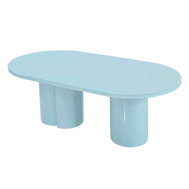 TOV Elora 79" Lacquer Oval Dining Table Blue