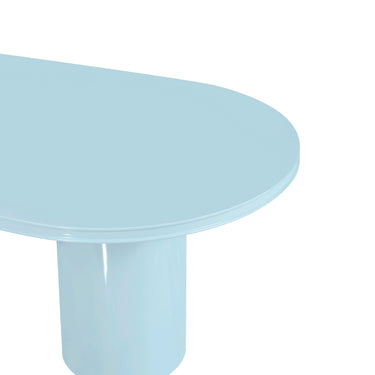 TOV Elora 79" Lacquer Oval Dining Table Blue