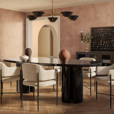 TOV Zola 94.5" Lacquer Oval Dining Table Black