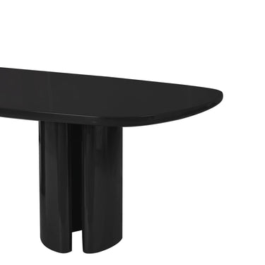 TOV Zola 94.5" Lacquer Oval Dining Table Black