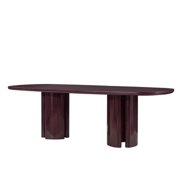TOV Zola 94.5" Lacquer Oval Dining Table Burgundy