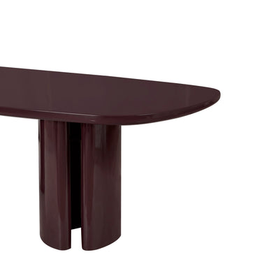 TOV Zola 94.5" Lacquer Oval Dining Table Burgundy