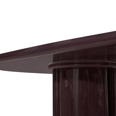 TOV Zola 94.5" Lacquer Oval Dining Table Burgundy