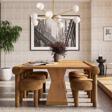 TOV Nolan 98" Wood Rectangular Dining Table Natural