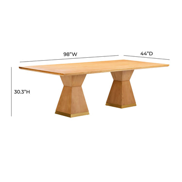 TOV Nolan 98" Wood Rectangular Dining Table Natural