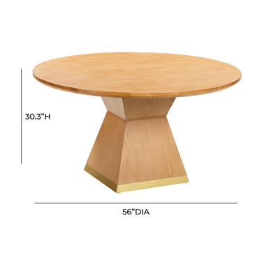 TOV Nolan 56" Wood Round Dining Table Natural