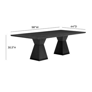 TOV Nolan 98" Wood Rectangular Dining Table Black