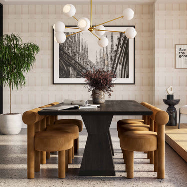 TOV Nolan 98" Wood Rectangular Dining Table Black