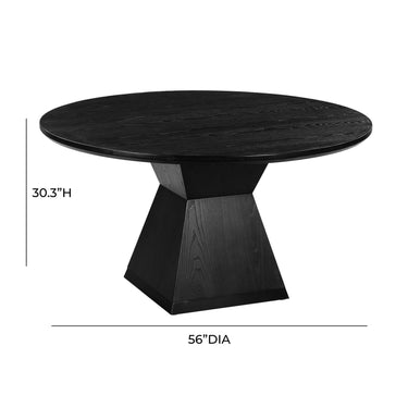 TOV Nolan 56" Wood Round Dining Table Black