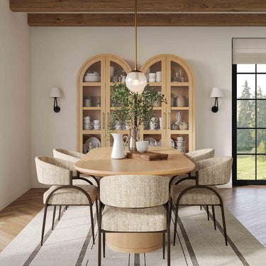 TOV Marlow 102" Wood Oval Dining Table Natural