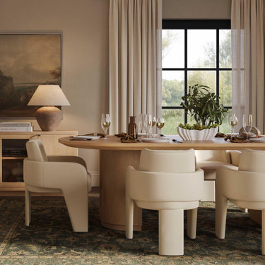 TOV Marlow 102" Wood Oval Dining Table Natural