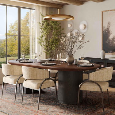 TOV Marlow 102" Wood Oval Dining Table Black