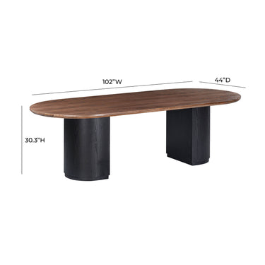 TOV Marlow 102" Wood Oval Dining Table Black