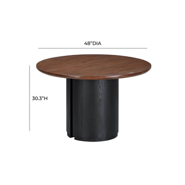 TOV Marlow 48" Wood Round Dining Table Black