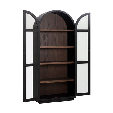 TOV Marlow Wood Display Cabinet Black