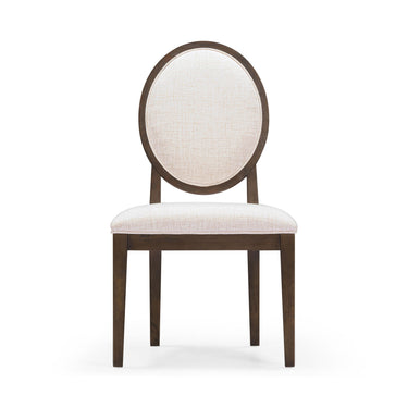 TOV Mila Dark Brown and Beige Performance Fabric Dining Chair - Set of 2 Beige, Brown
