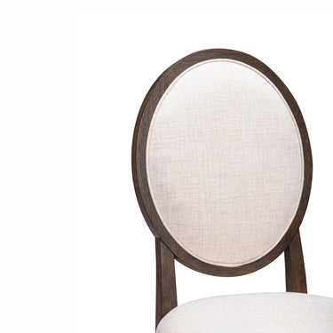TOV Mila Dark Brown and Beige Performance Fabric Dining Chair - Set of 2 Beige, Brown
