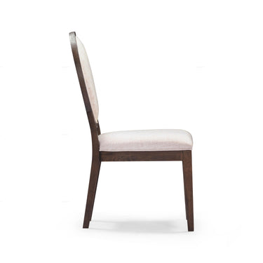 TOV Mila Dark Brown and Beige Performance Fabric Dining Chair - Set of 2 Beige, Brown