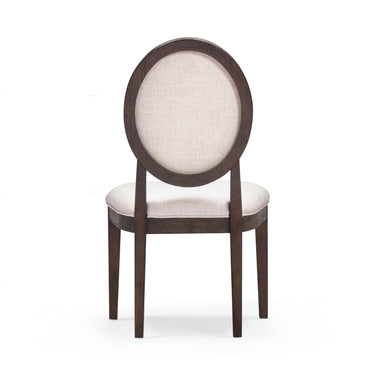 TOV Mila Dark Brown and Beige Performance Fabric Dining Chair - Set of 2 Beige, Brown