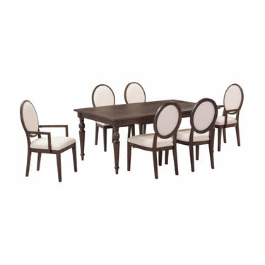 TOV Mila Dark Brown and Beige Performance Fabric Dining Chair - Set of 2 Beige, Brown