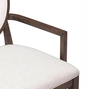 TOV Mila Dark Brown and Beige Performance Fabric Dining Armchair Beige, Brown