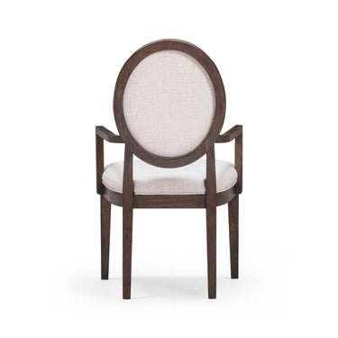 TOV Mila Dark Brown and Beige Performance Fabric Dining Armchair Beige, Brown