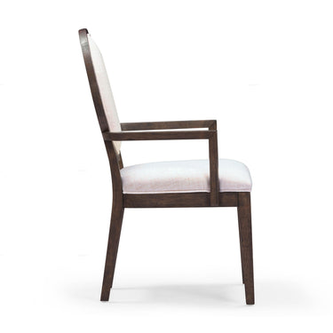 TOV Mila Dark Brown and Beige Performance Fabric Dining Armchair Beige, Brown