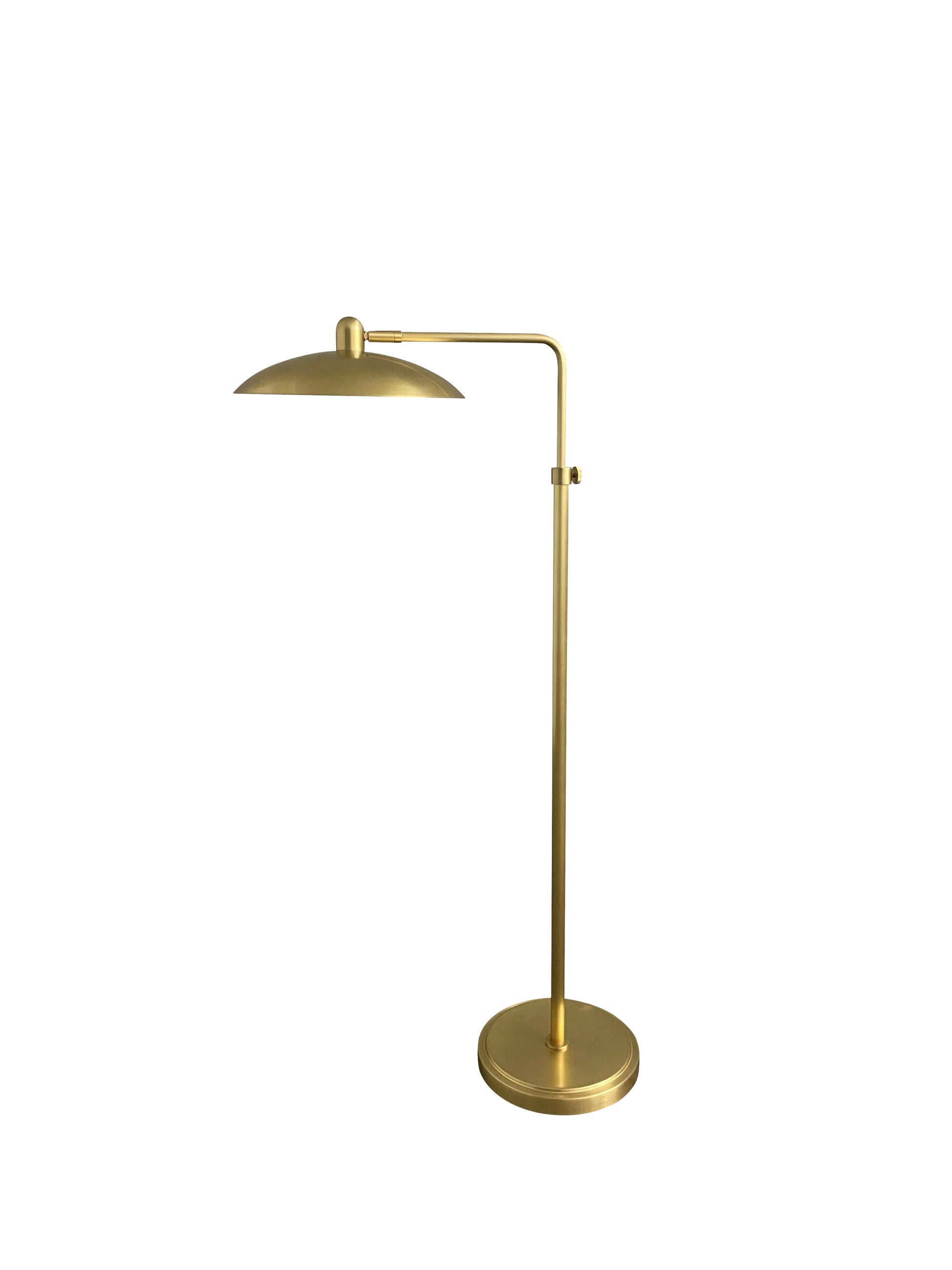 House of Troy Ridgeline natural brass adjustable floor lamp with metal dome shaped shade RL200-NTB