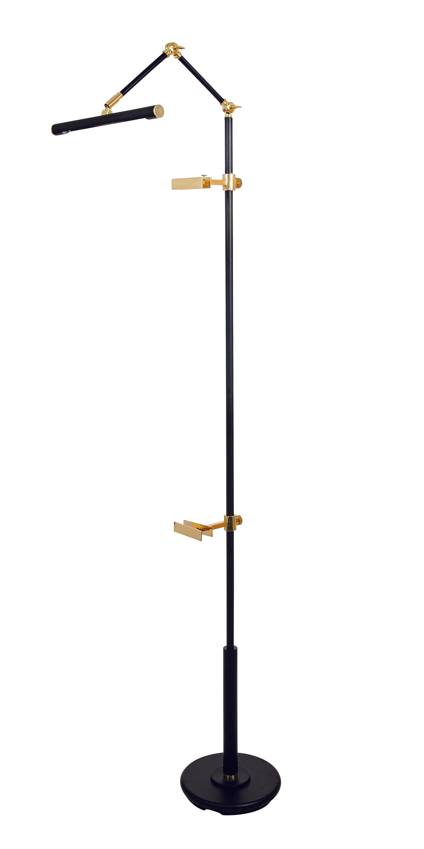 House of Troy River North Easel floor lamp black and polished brass accents LED slimline shade RN300-BLK/PB