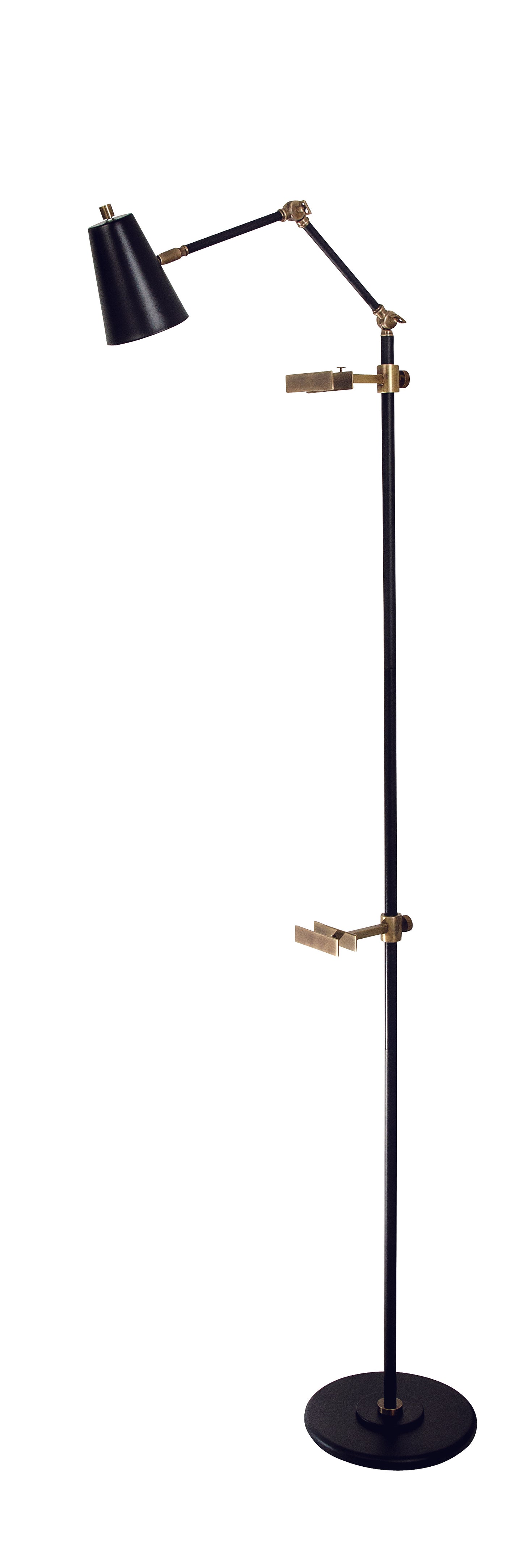 House of Troy River North Easel floor lamp black and antique brass accents spot light shade RN301-BLK/AB