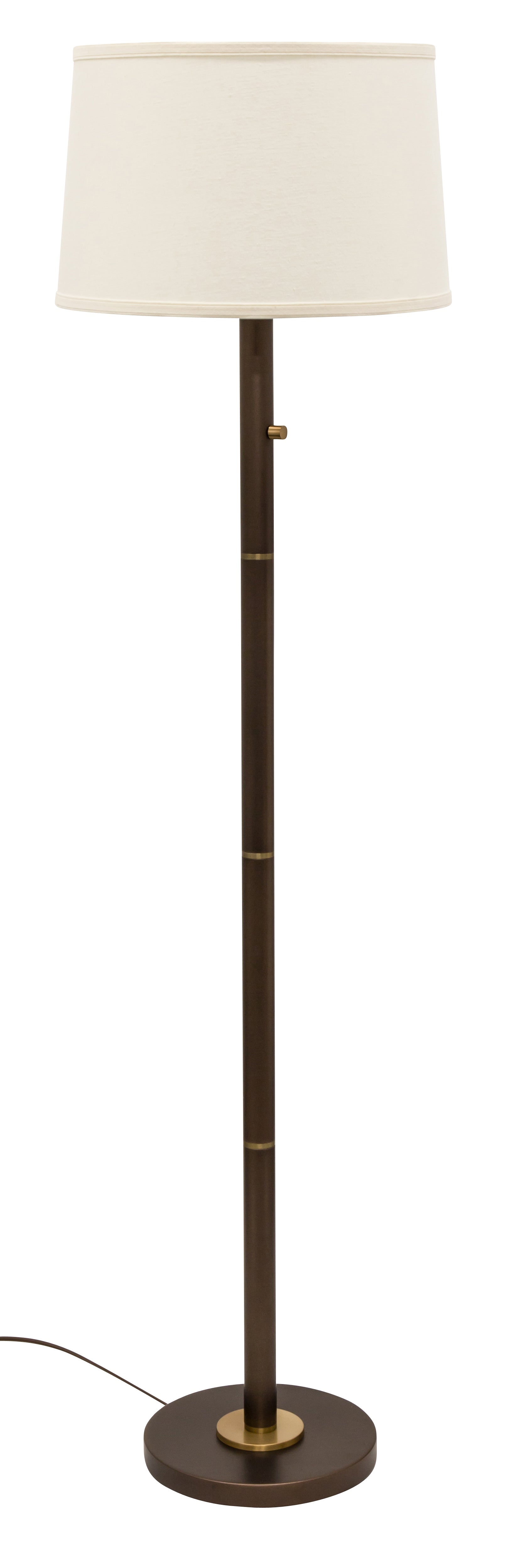 House of Troy Rupert three way floor lamp in chestnut bronze with weathered brass accents RU703-CHB