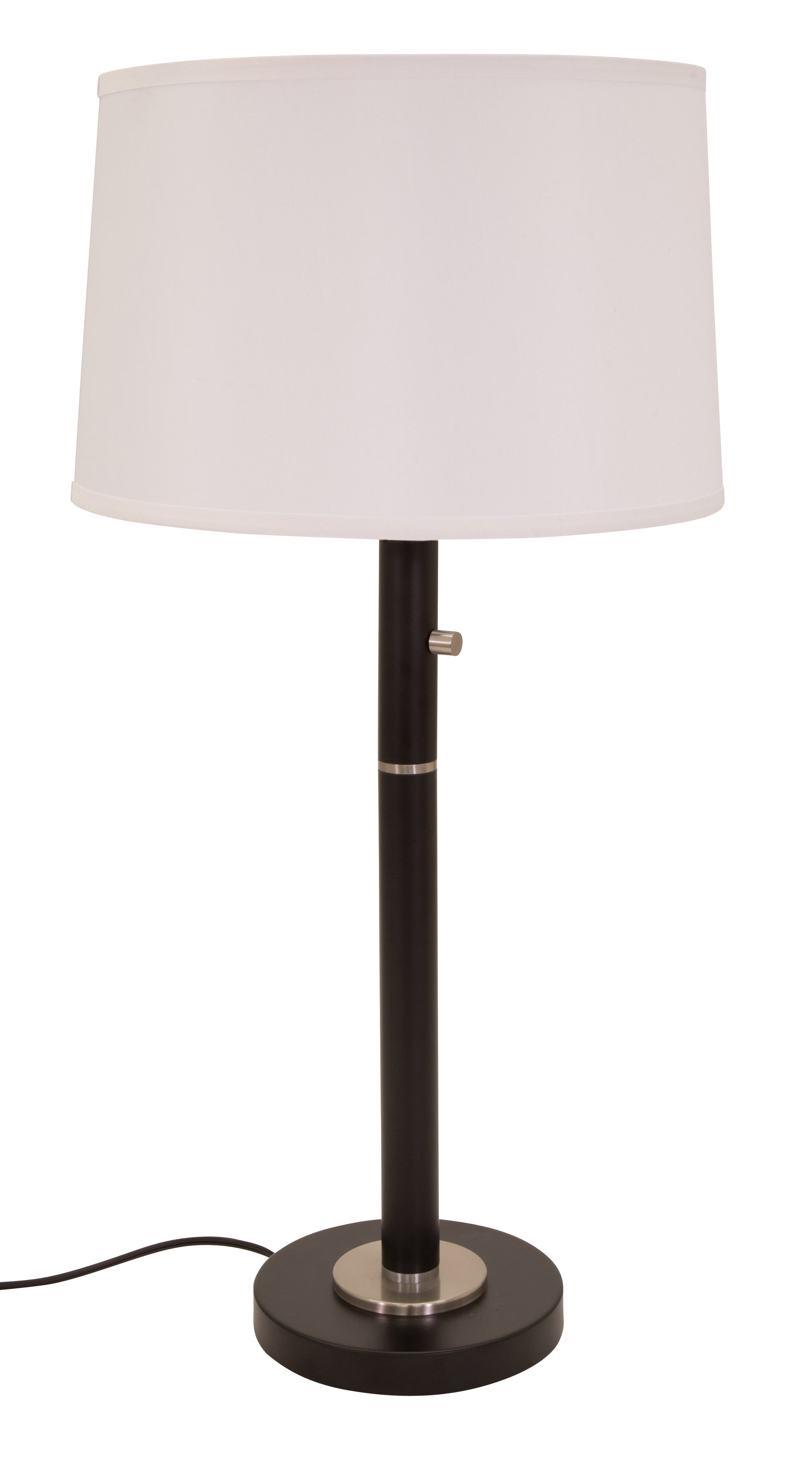 House of Troy Rupert three way table lamp in Black with satin nickel accents and USB port RU750-BLK