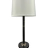 House of Troy Rupert three way table lamp in supreme silver with satin nickel accents and USB port