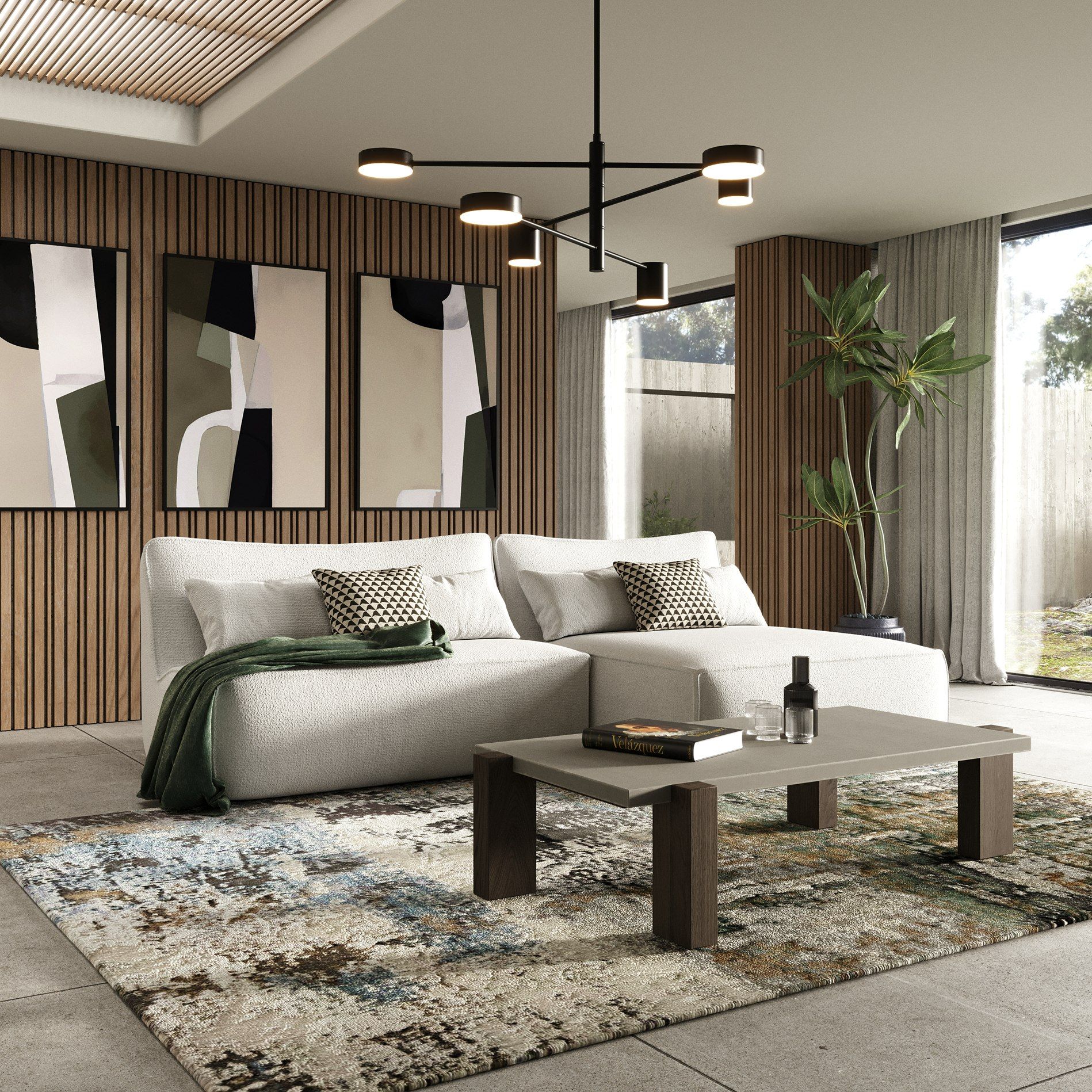 Divani Casa Racine Modern White Fabric Modular Sectional Sofa 1