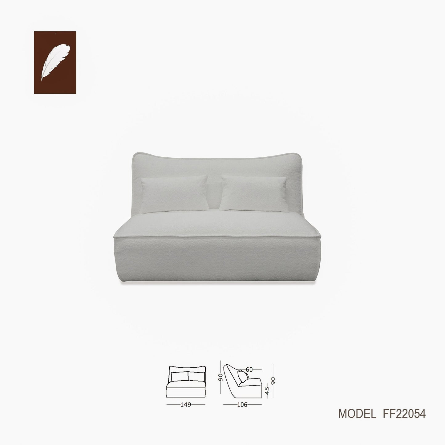 Divani Casa Racine Modern White Fabric Modular Sectional Sofa 10