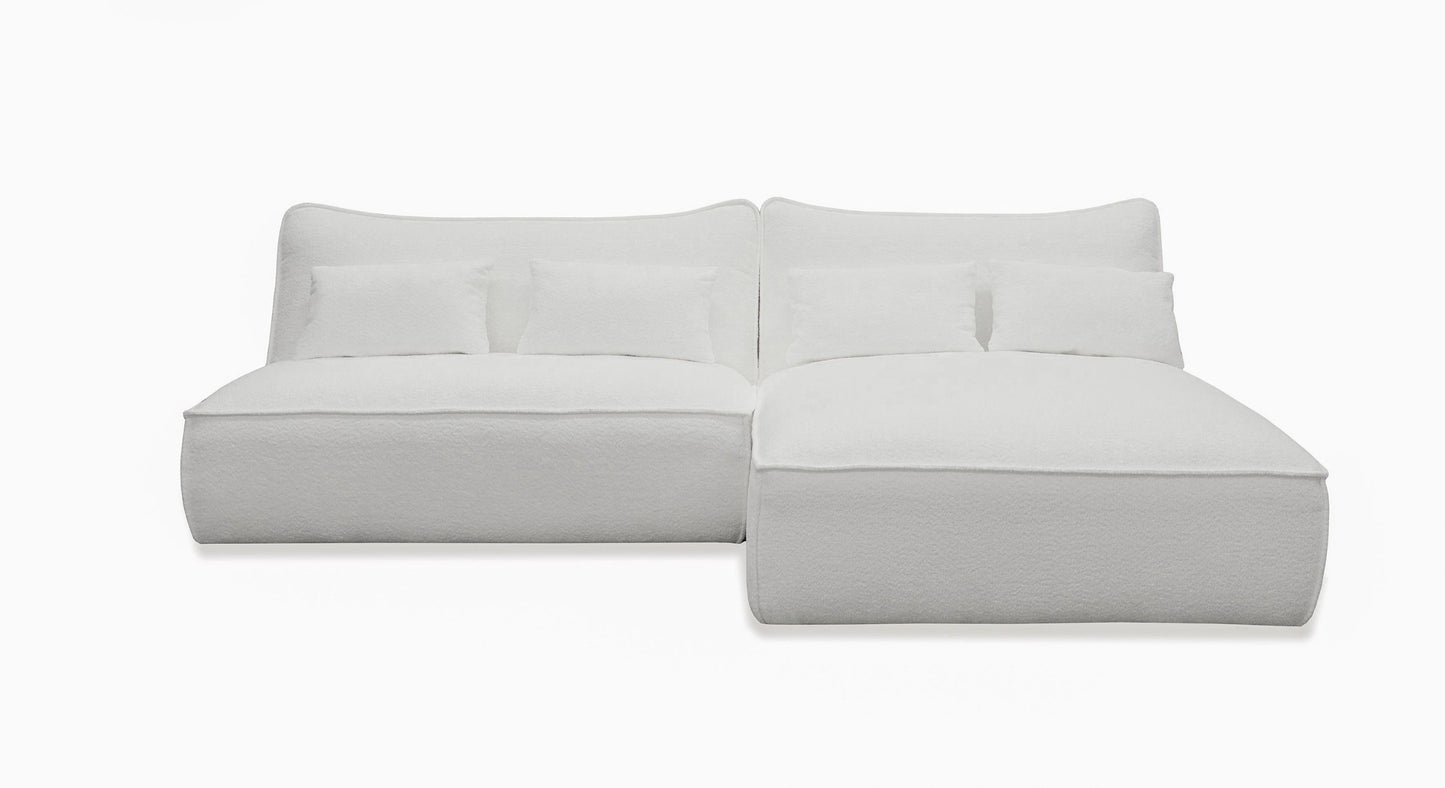 Divani Casa Racine Modern White Fabric Modular Sectional Sofa 3