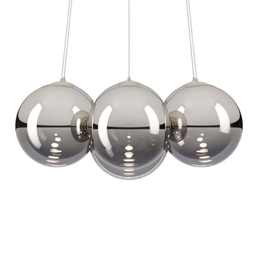 Random Cloud 7-Light adjustable LED glass pendant by Lodes in chrome finish