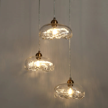 Contemporary 3-Light Chandelier with 18" Textured Glass Globes 