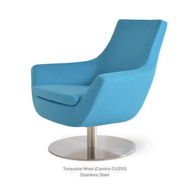 Rebecca Round Swivel Armchair Fabric by SohoConcept - New