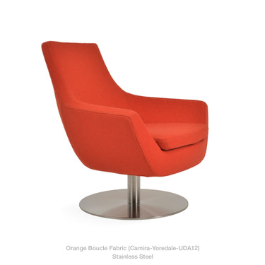 Rebecca Round Swivel Armchair Fabric by SohoConcept - New