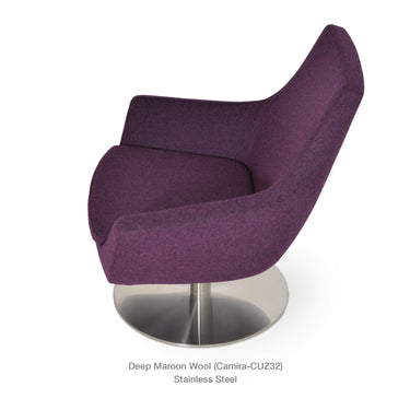 Rebecca Round Swivel Armchair Fabric by SohoConcept - New