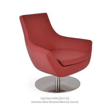 Rebecca Round Swivel Armchair Leather by SohoConcept - New