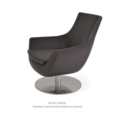 Rebecca Round Swivel Armchair Leather by SohoConcept - New
