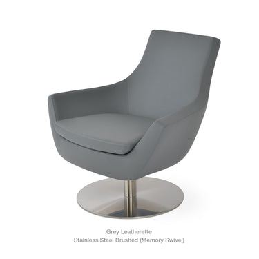 Rebecca Round Swivel Armchair Leather by SohoConcept - New