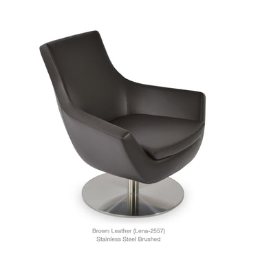Rebecca Round Swivel Armchair Leather by SohoConcept - New