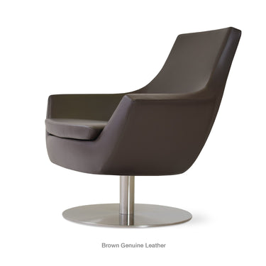 Rebecca Round Swivel Armchair Leather by SohoConcept - New