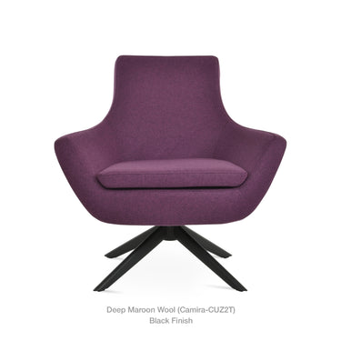 Rebecca Sword Swivel Lounge Armchair Fabric by SohoConcept - New
