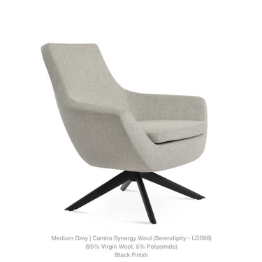 Rebecca Sword Swivel Lounge Armchair Fabric by SohoConcept - New